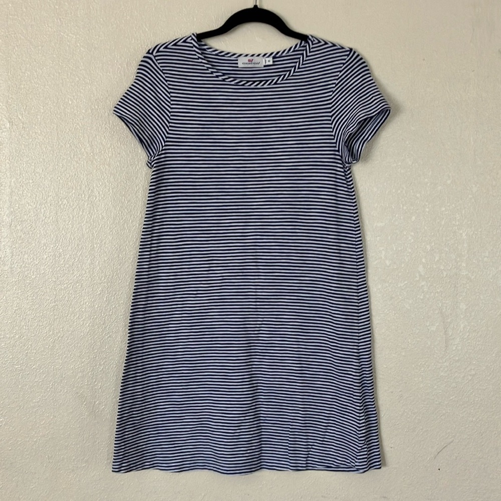 Vineyard Vines Striped Stretch Knit T Shirt Dress, XS